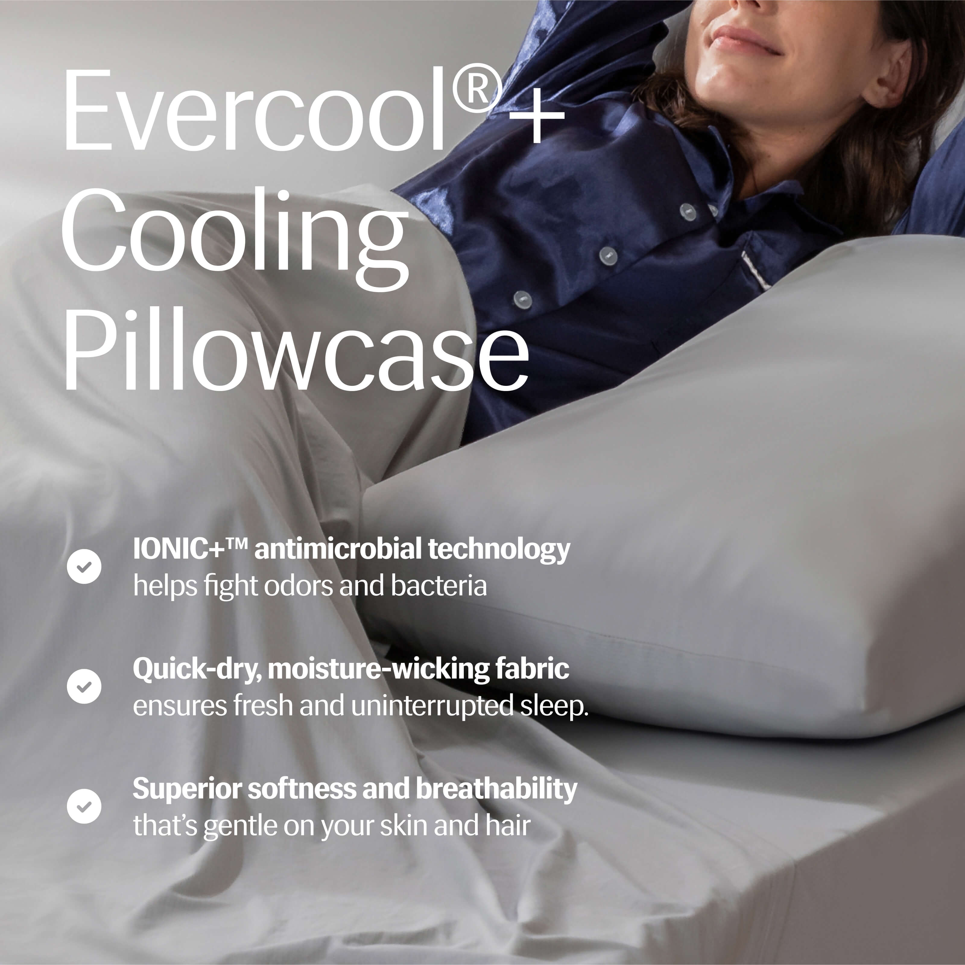 Evercool Cooling Pillowcases Cool Gray Standard Rest Duvet