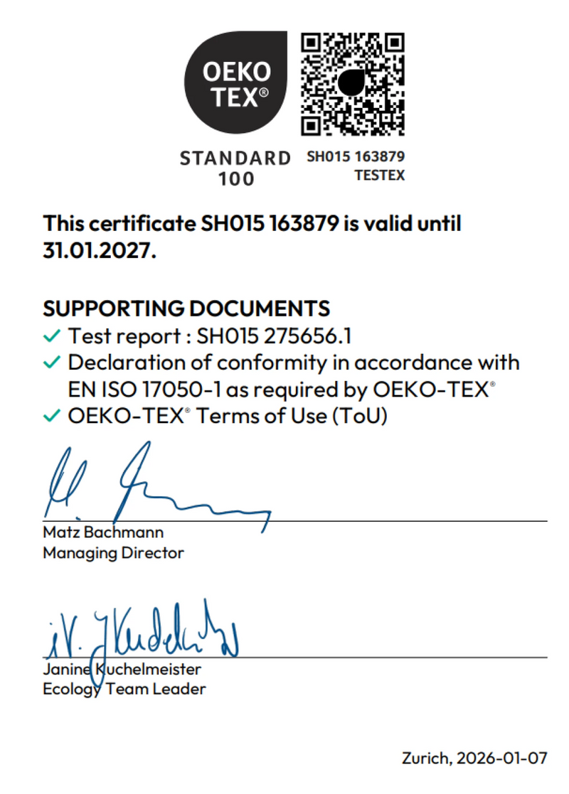 OEKO-TEX certificate